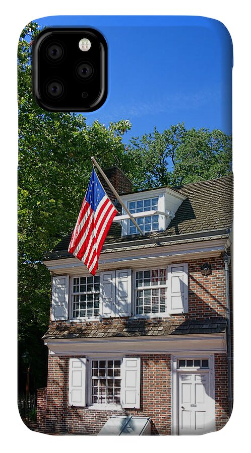 Philadelphia iPhone 11 Case featuring the photograph The Betsy Ross House by Olivier Le Queinec