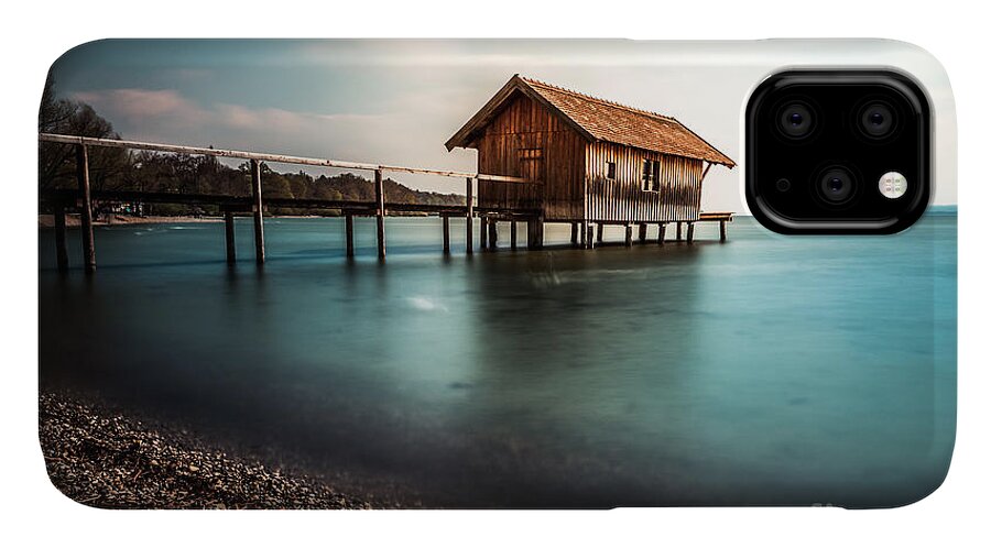 Ammersee iPhone 11 Case featuring the photograph The boats house II by Hannes Cmarits