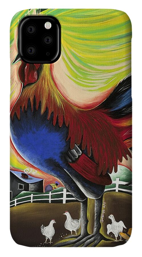 Gullah Art iPhone 11 Case featuring the painting The Call of Valor by Patricia Sabreee