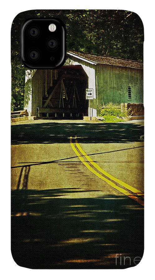 Historic iPhone 11 Case featuring the photograph The Green Sergeants Covered Bridge by Debra Fedchin