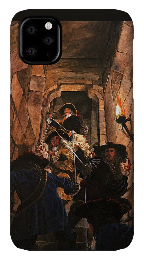 Whelan Art iPhone 11 Case featuring the painting The Man in the Iron Mask by Patrick Whelan