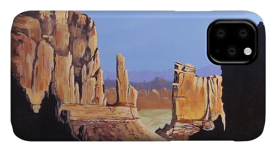 Mitten's iPhone 11 Case featuring the painting The Mitten's by Bob Williams