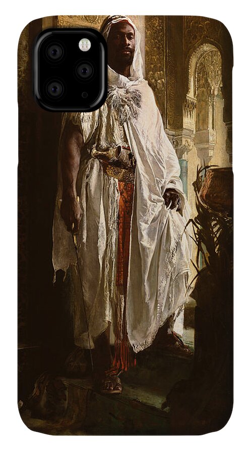 Eduard Charlemont iPhone 11 Case featuring the painting The Moorish Chief by Eduard Charlemont