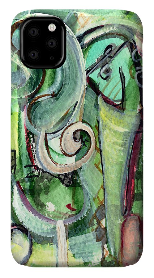 Abstract Art iPhone 11 Case featuring the painting The Song by Stephen Lucas