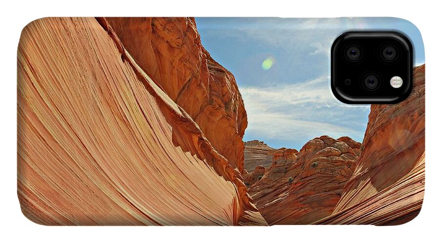 The Wave iPhone 11 Case featuring the photograph The Wave Rock #1 by Steve Natale