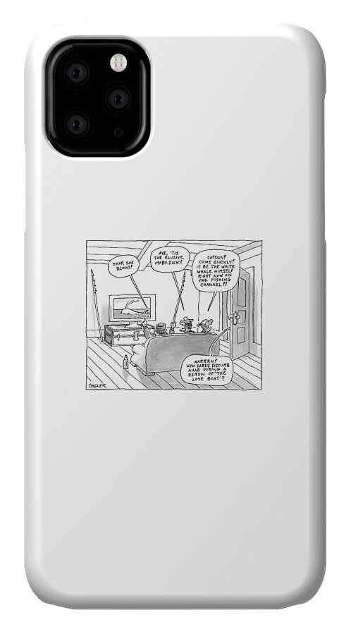 Three Characters From Moby Dick Spot The Whale iPhone 11 Case