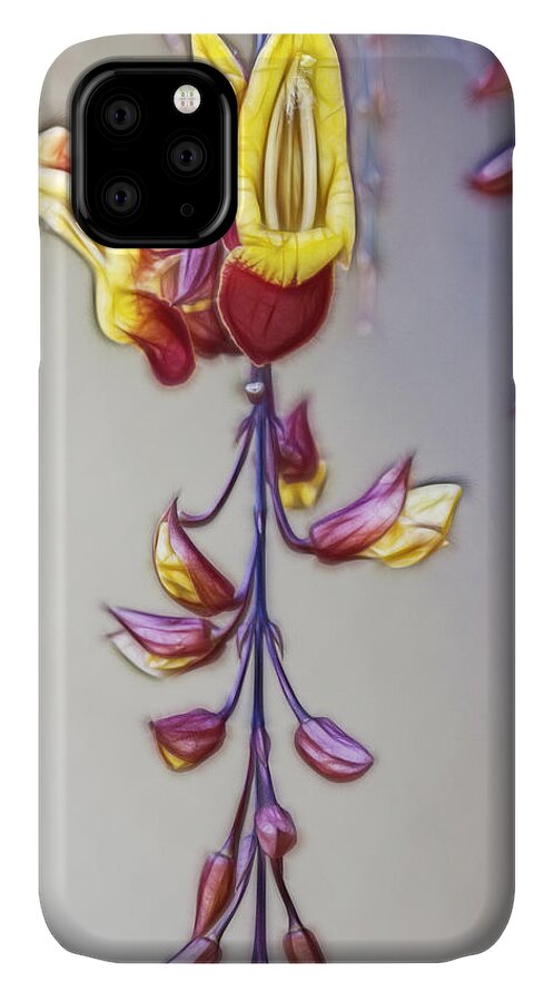 Thunbergia iPhone 11 Case featuring the digital art Thunbergia by Photographic Art by Russel Ray Photos