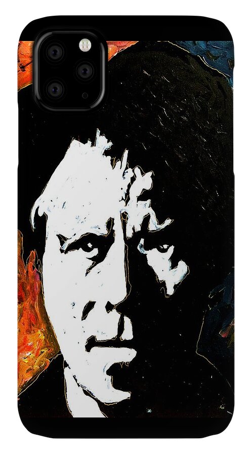 Tom Waits iPhone 11 Case featuring the painting Tom Waits by Neal Barbosa