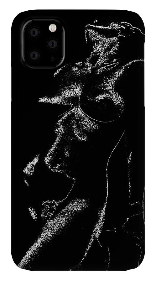 Nude iPhone 11 Case featuring the photograph Tone-Line Form by Paul W Faust - Impressions of Light