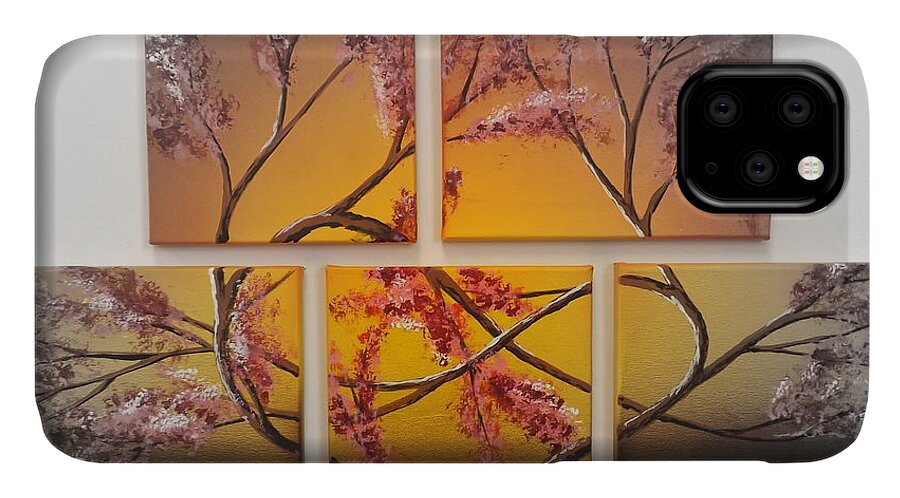 Tree Of Infinite Love iPhone 11 Case featuring the painting Tree of Infinite Love Spotlighted by Darren Robinson