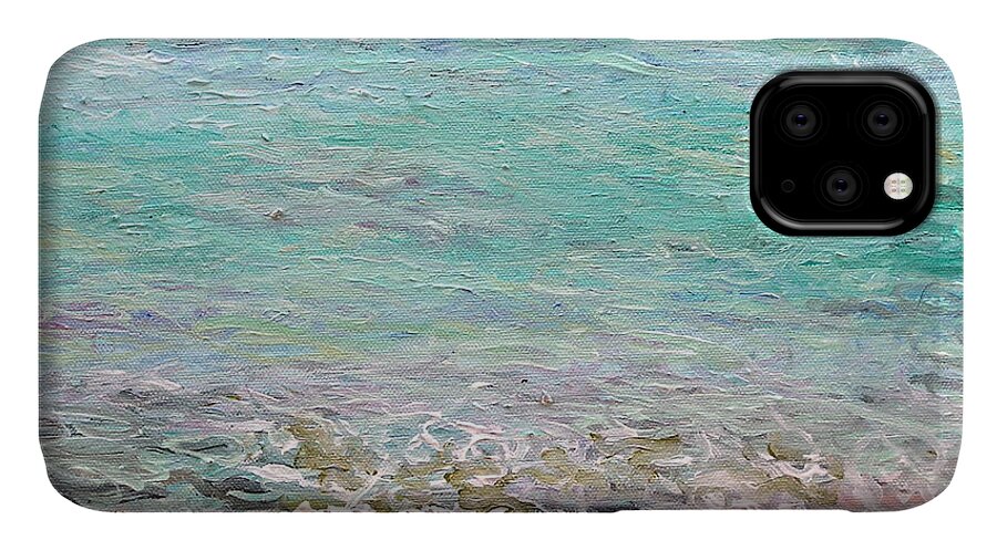 Bahama's. Sea iPhone 11 Case featuring the painting Tropic Sea by Patricia Trudeau