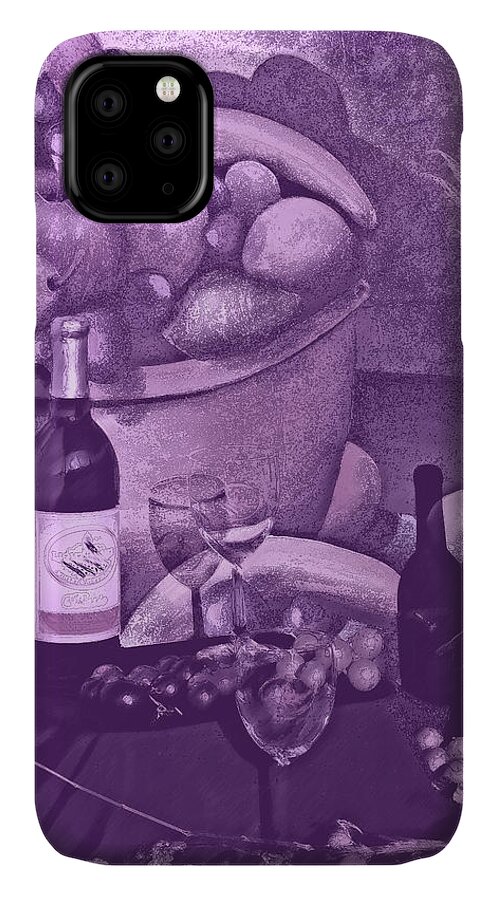  iPhone 11 Case featuring the painting True Grape by Virginia Bond