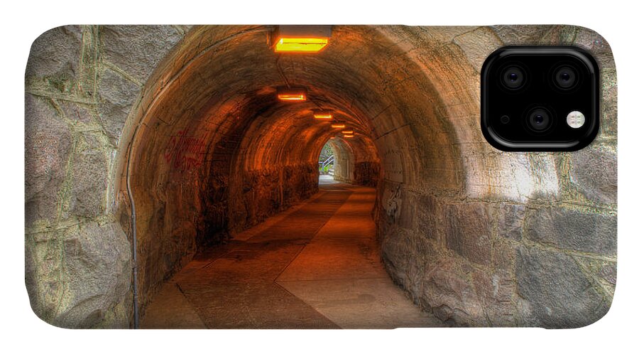 Hdr Process iPhone 11 Case featuring the photograph Tunnel Through It by Mathias 