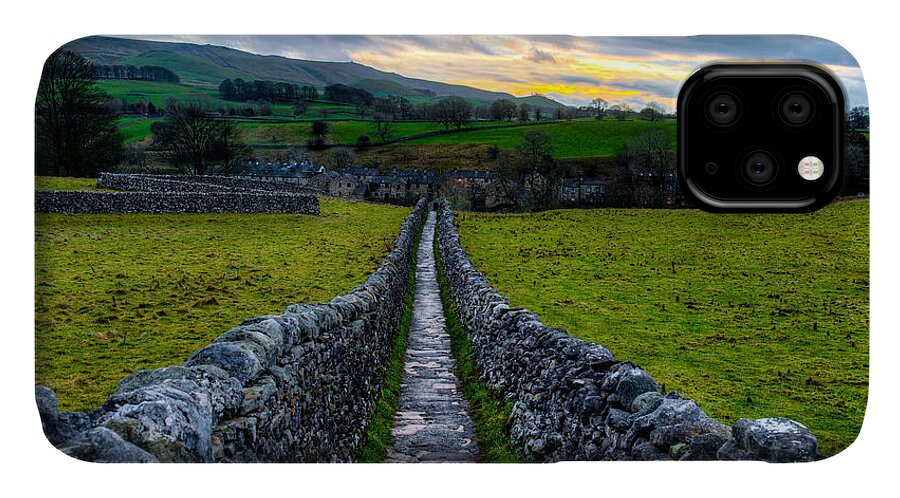 Europe iPhone 11 Case featuring the photograph Typical Long Narrow Stone Country Walkway to a small Village by Dennis Dame