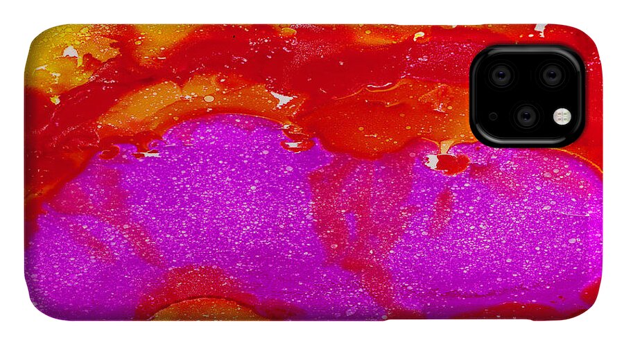 Tropical iPhone 11 Case featuring the painting Under My Garden by Angela Treat Lyon
