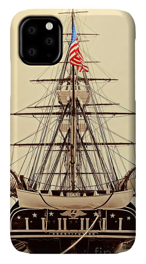 Constitution iPhone 11 Case featuring the photograph USS Constitution by Nigel Fletcher-Jones