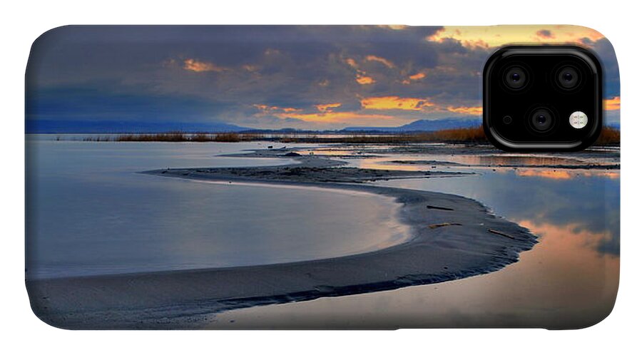 Utah iPhone 11 Case featuring the photograph Utah Lake Sunset by Nathan Abbott