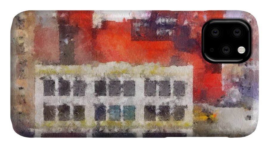 Newyork iPhone 11 Case featuring the digital art View from a New York Window by Mark Taylor