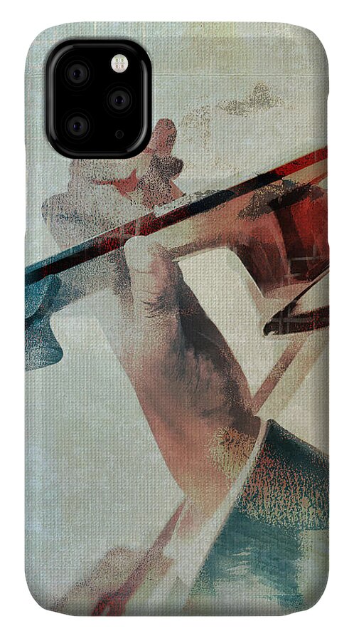 Violinist iPhone 11 Case featuring the digital art Violinist by David Ridley