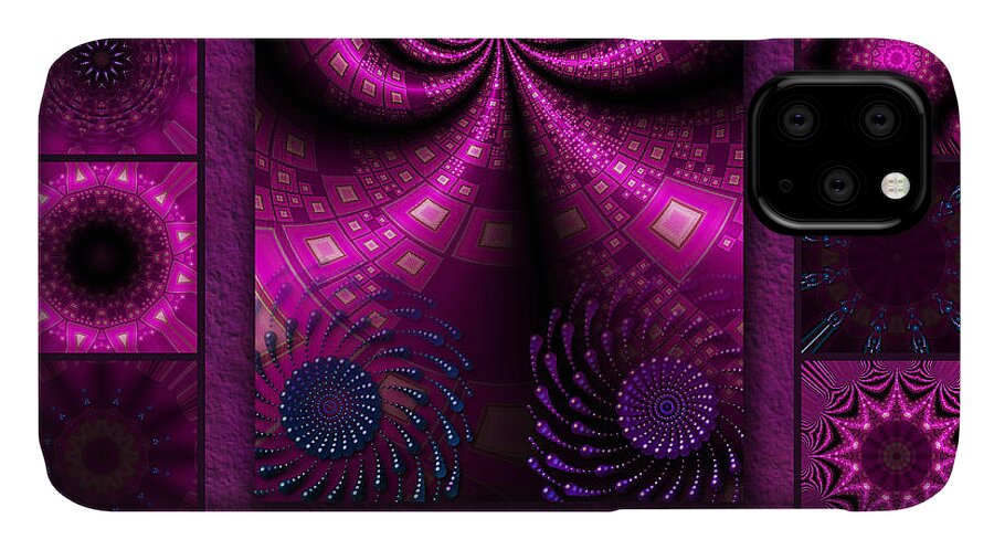 Pink iPhone 11 Case featuring the digital art Virulent Lightwaves Redux by Ann Stretton