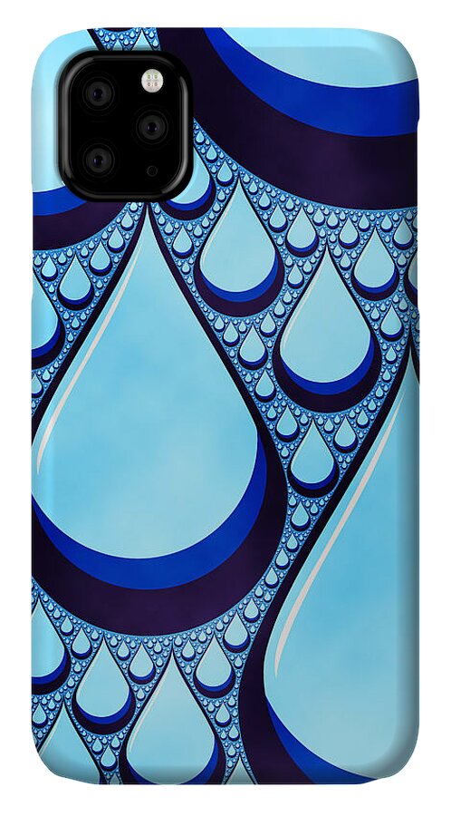 Abstract iPhone 11 Case featuring the digital art wet by Matthew Lindley
