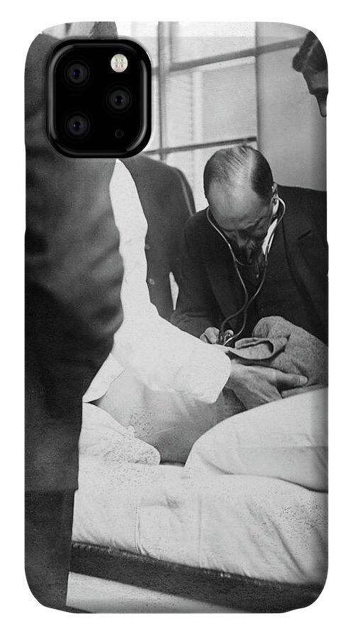 William Osler iPhone 11 Case featuring the photograph William Osler Attending A Patient by National Library Of Medicine