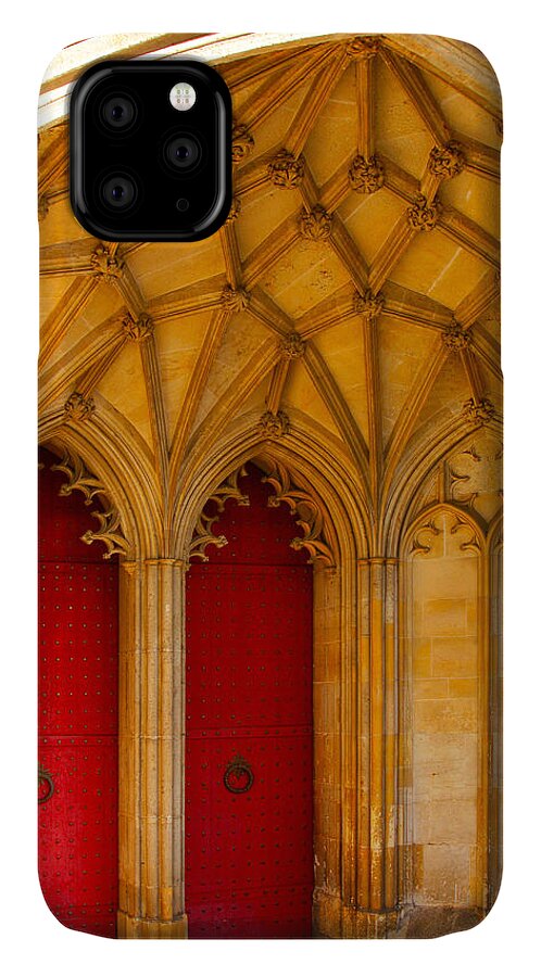 Winchester iPhone 11 Case featuring the photograph Winchester Cathedral Archway - Mike Hope by Michael Hope
