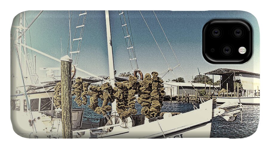 Tarpon Springs iPhone 11 Case featuring the photograph Working Sponge Boat by Bill Barber