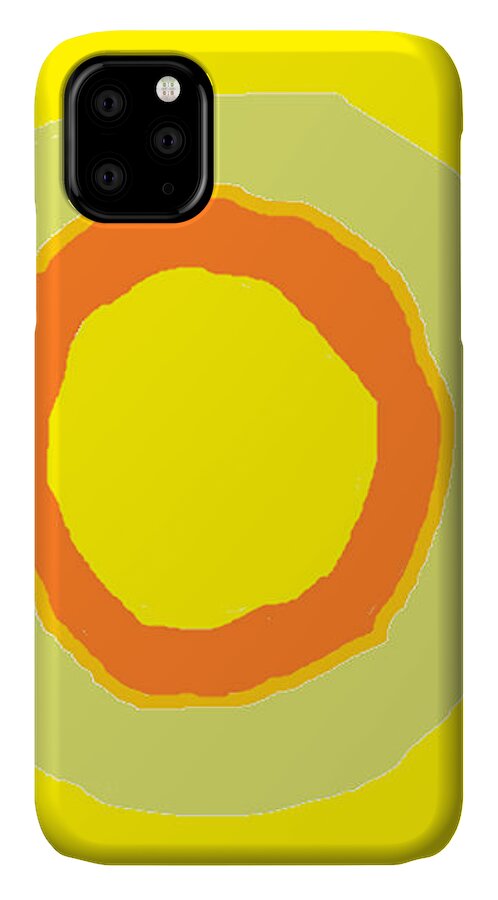 Yellow iPhone 11 Case featuring the painting Yellow by Anita Dale Livaditis