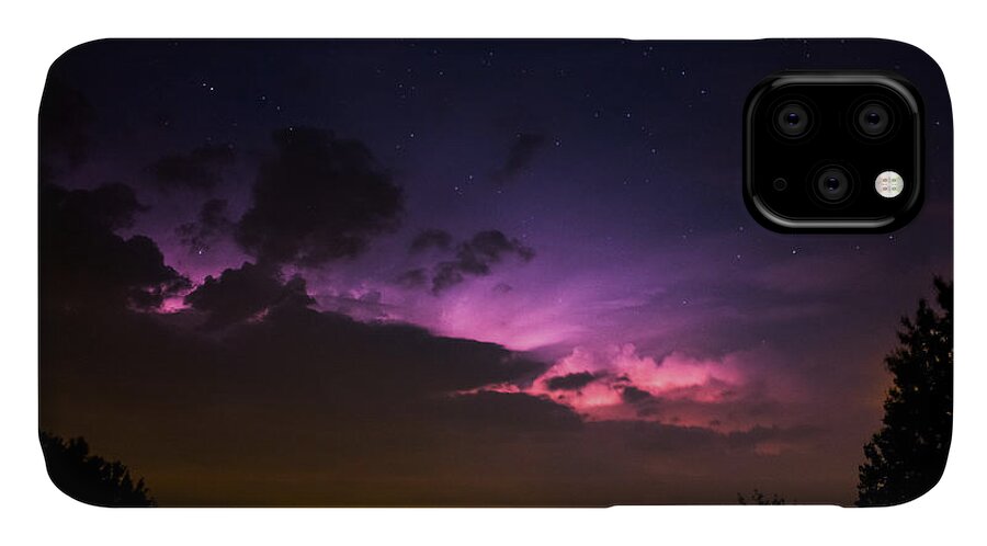 Sky iPhone 11 Case featuring the photograph Zues at play under the stars by Chris Bordeleau
