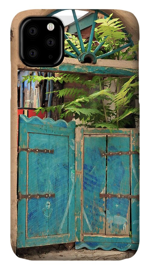 Southwest iPhone 11 Case featuring the photograph Blue Doors #1 by Pamela Steege