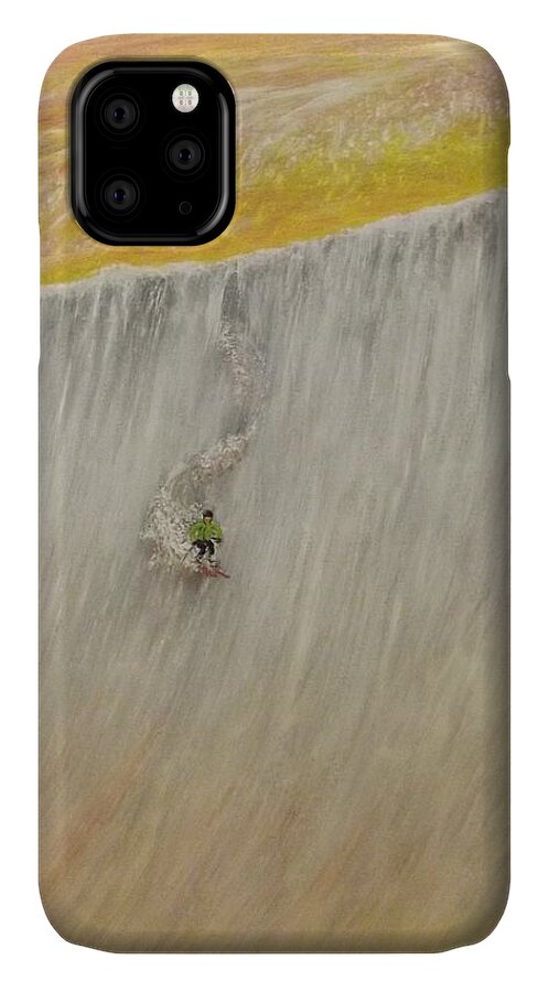 Ski iPhone 11 Case featuring the painting A Pair Beats A Full House by Michael Cuozzo