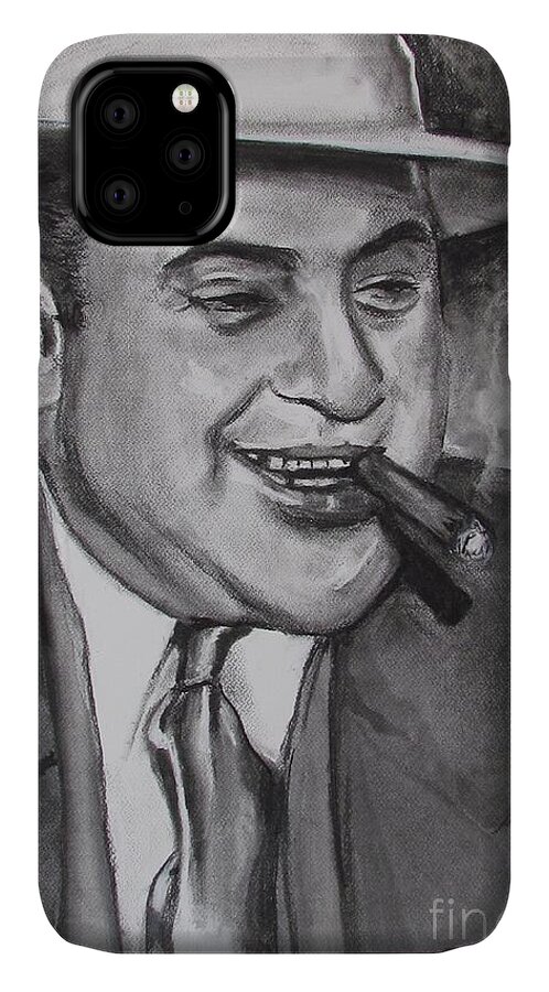 Al Capone iPhone 11 Case featuring the painting Al Capone 0G Scarface by Eric Dee