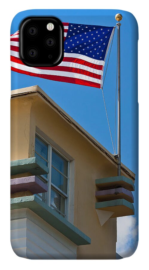 Architectural Features iPhone 11 Case featuring the photograph Avalon Hotel in Miami Beach by Ed Gleichman