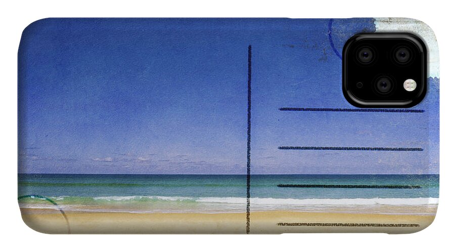 Address iPhone 11 Case featuring the photograph Beach And Blue Sky On Postcard by Setsiri Silapasuwanchai