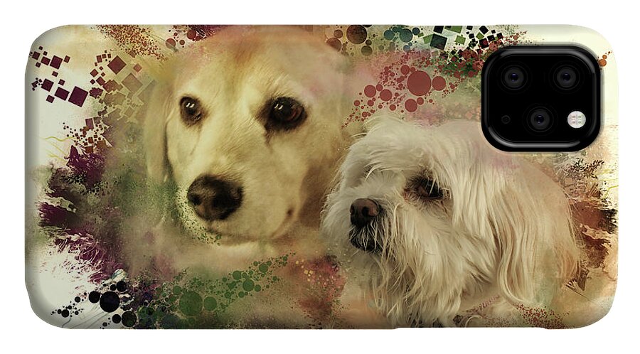 Dog iPhone 11 Case featuring the digital art Best Friends by Kathy Tarochione