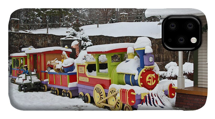 Christmas iPhone 11 Case featuring the photograph Christmas Train by Tom and Pat Cory