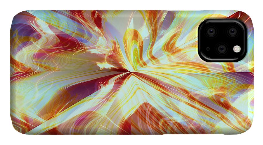 Flames iPhone 11 Case featuring the digital art Dancing with Fire by Shana Rowe Jackson