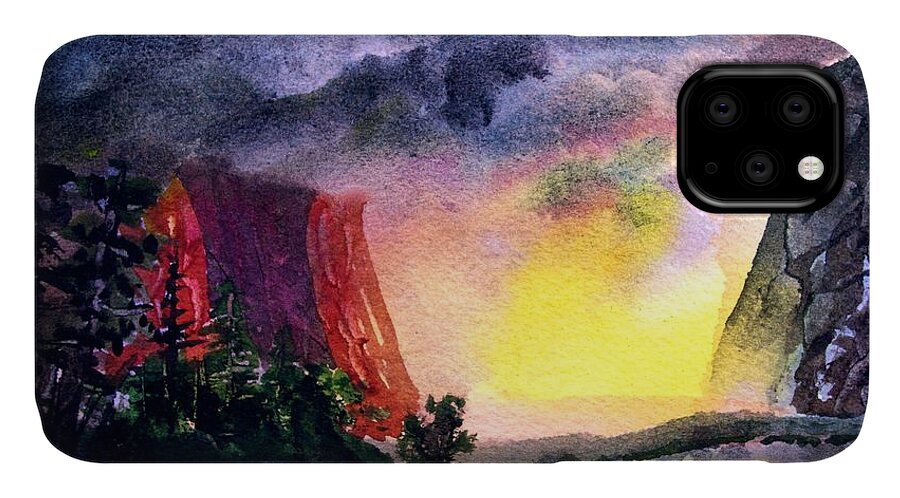 Clouds iPhone 11 Case featuring the painting Epitome of Light by Frank SantAgata