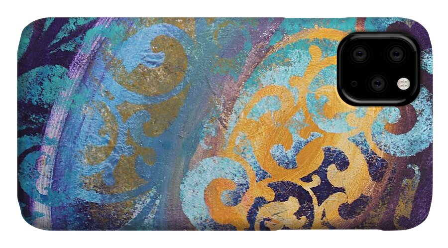 Abstract Framed Prints iPhone 11 Case featuring the painting Evening Light by Reina Cottier
