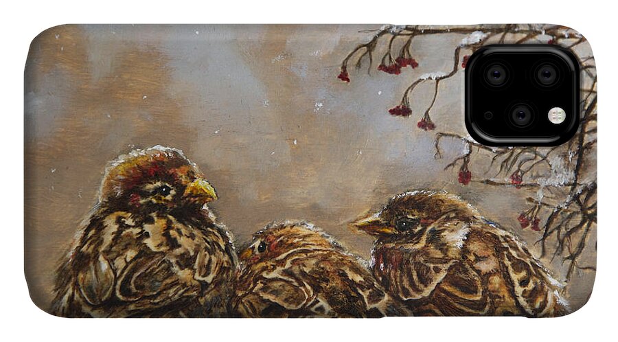 Birds iPhone 11 Case featuring the painting Keeping Company by Portraits By NC