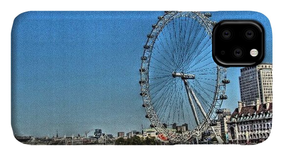 England iPhone 11 Case featuring the photograph London Eye, #london #londoneye by Abdelrahman Alawwad