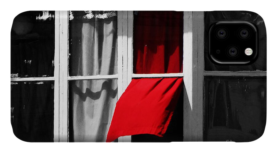 Window iPhone 11 Case featuring the photograph Red Wave by Ms Judi