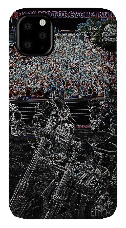 Motorcycle iPhone 11 Case featuring the photograph Stugis Motorcycle Rally by Anthony Wilkening