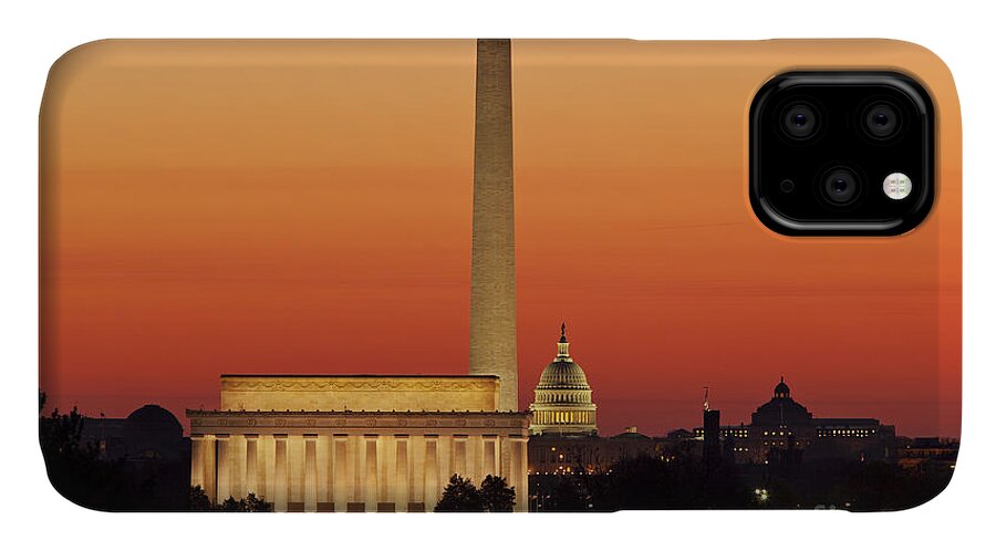 Washington Dc iPhone 11 Case featuring the photograph Sunrise over Washington DC by Brian Jannsen