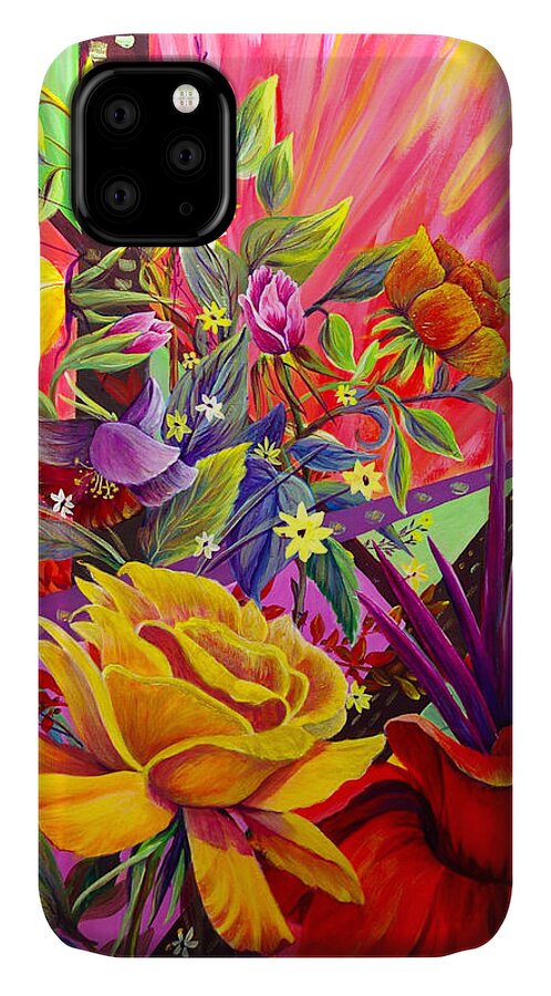 Symphony iPhone 11 Case featuring the painting Symphony by Nancy Cupp