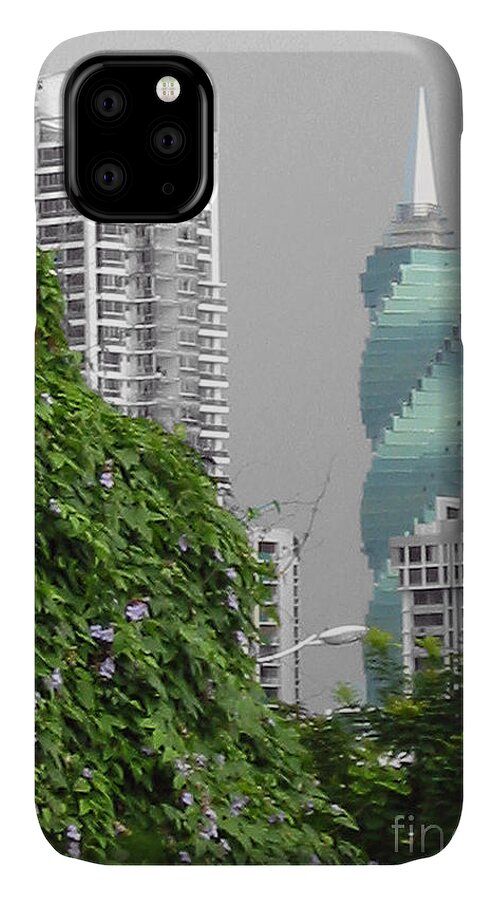 Panama iPhone 11 Case featuring the digital art The Green Season in Panama by Julia Springer