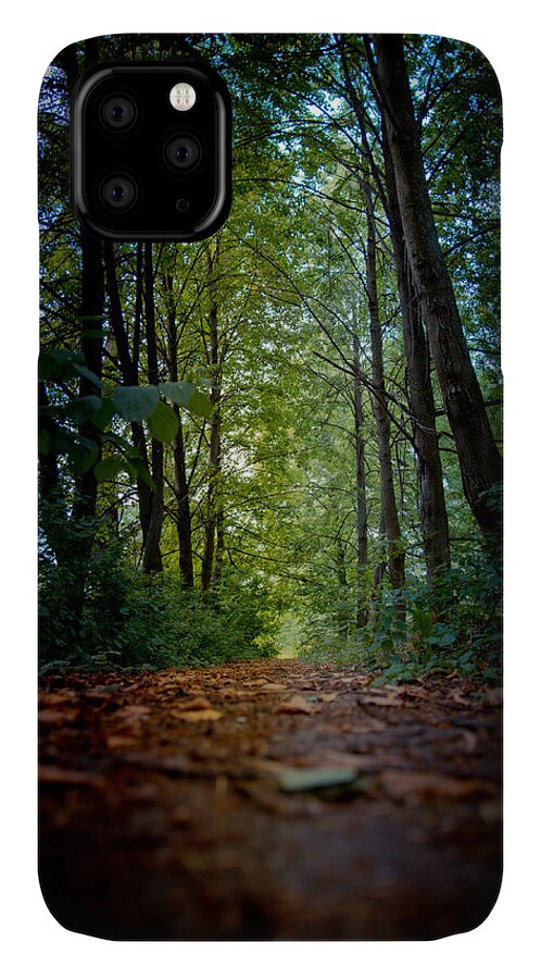 Alley iPhone 11 Case featuring the photograph The pathway in the forest by Michael Goyberg