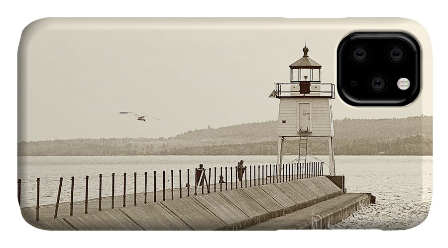 Light House iPhone 11 Case featuring the photograph Two Harbors by Pam Holdsworth