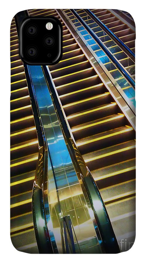 Escalator iPhone 11 Case featuring the photograph Up and Down by Eena Bo